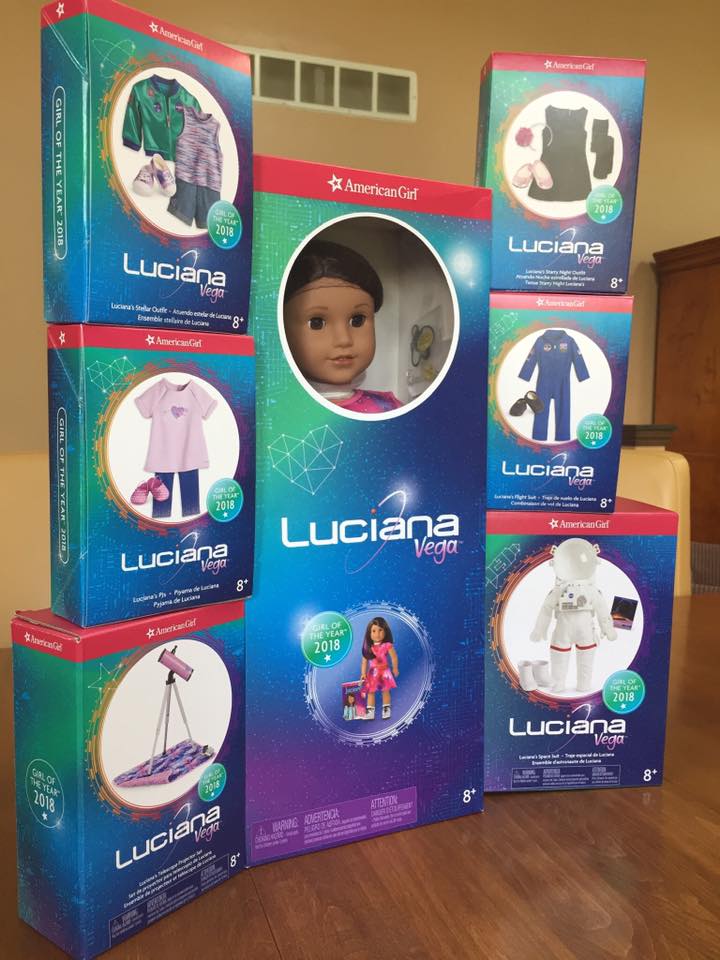 Luciana Vega with her flight suit, space suit, starry jammies, dress up outfit, and a casual outfit for space camp! 