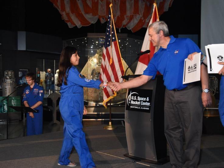 Sole Graduating 2018 with Astronaut Don Thomas